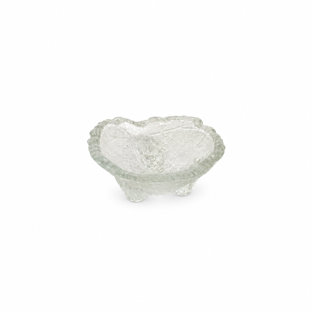 Vintage Glass Open Salt Cellars Set with Italian Brass Spoons