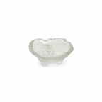 Vintage Glass Open Salt Cellars Set with Italian Brass Spoons