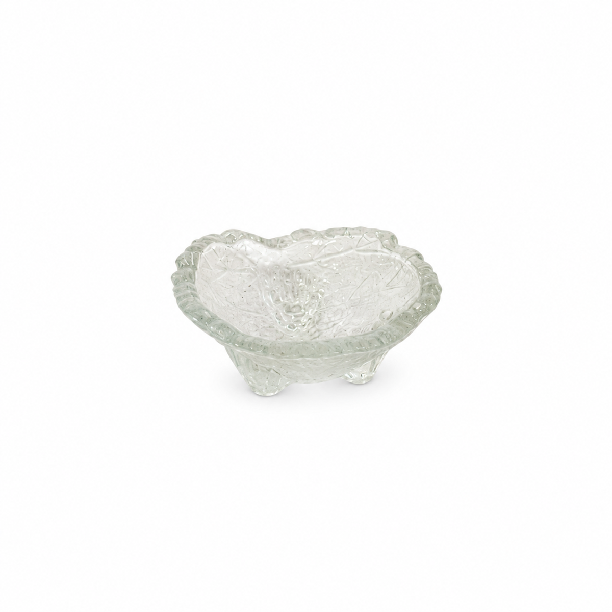 Vintage Glass Open Salt Cellars Set with Italian Brass Spoons