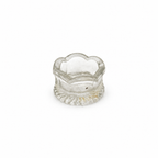 Vintage Glass Open Salt Cellars Set with Italian Brass Spoons