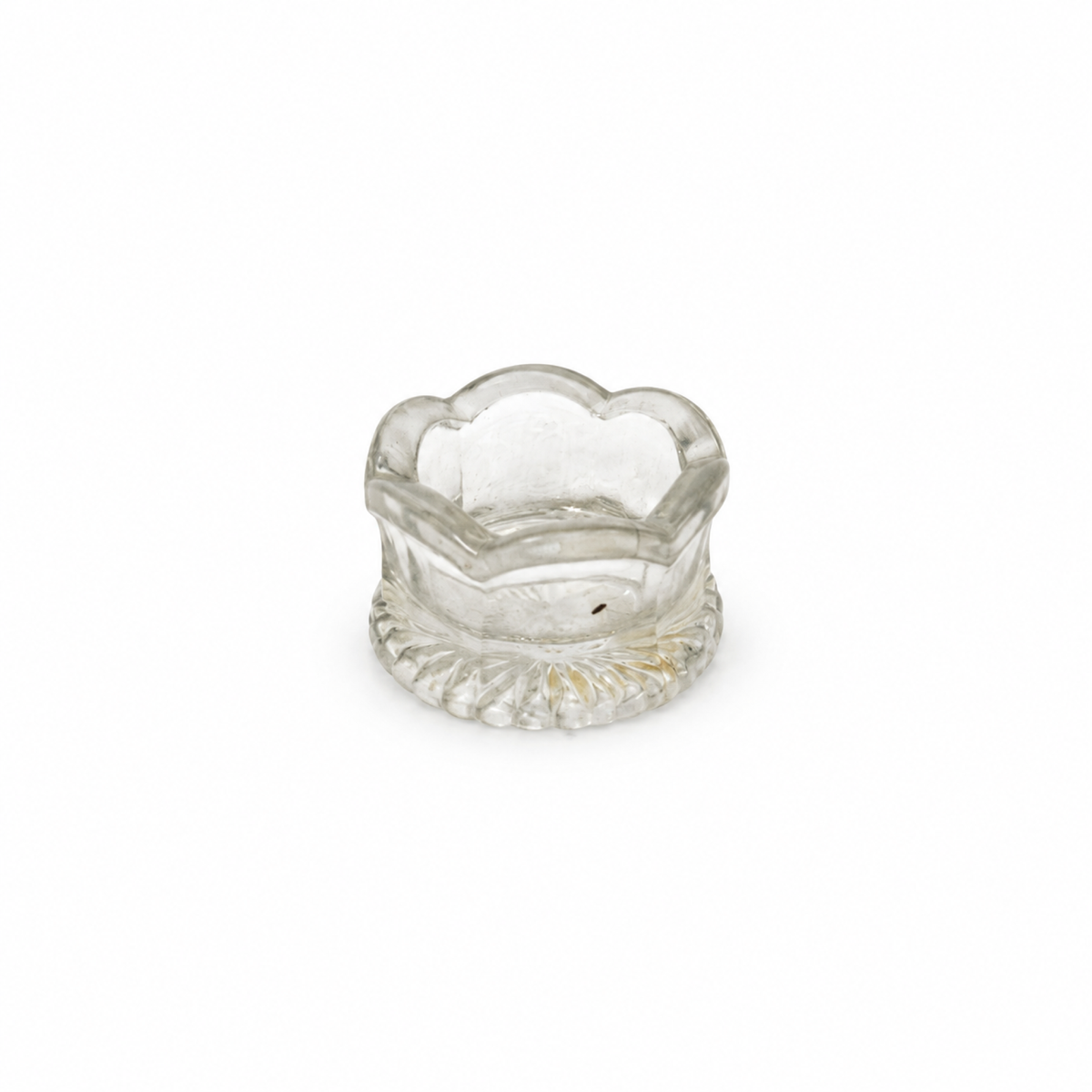 Vintage Glass Open Salt Cellars Set with Italian Brass Spoons