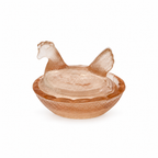 Collection of Nine Vintage Hen on Nest Glass Salt Cellars with Display