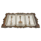 Vintage Silver-Plated Relish Tray with Three Glass Dishes, 1930s