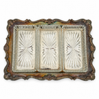 Vintage Silver-Plated Relish Tray with Three Glass Dishes, 1930s