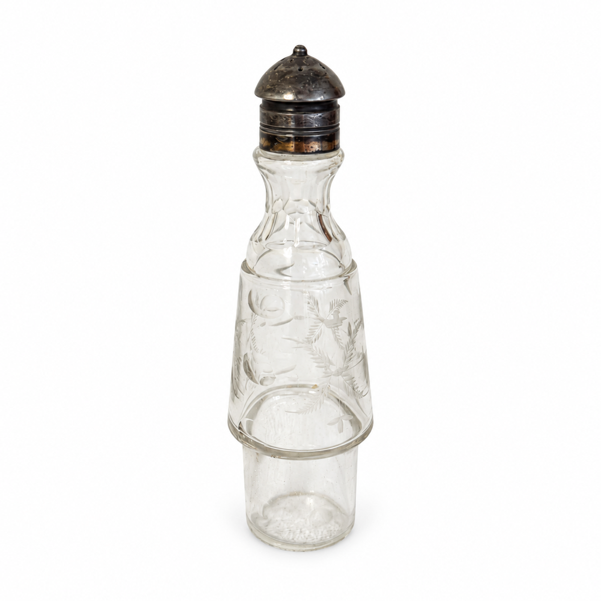Victorian Five-Piece Cut Crystal Cruet Set with Silver-Plated Stand