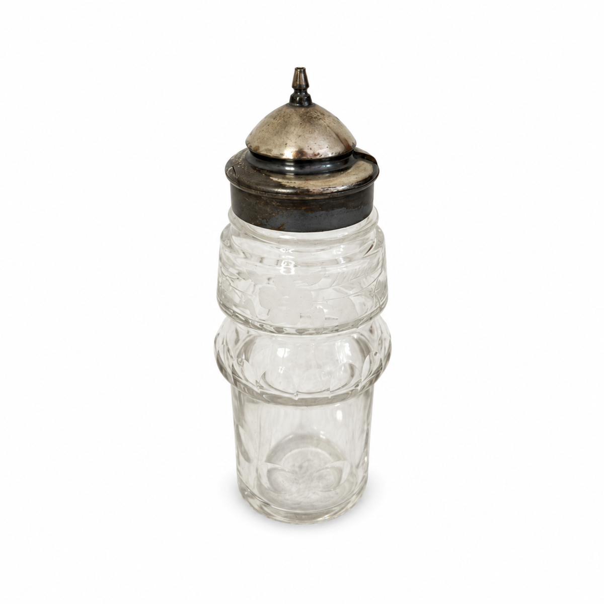 Victorian Five-Piece Cut Crystal Cruet Set with Silver-Plated Stand