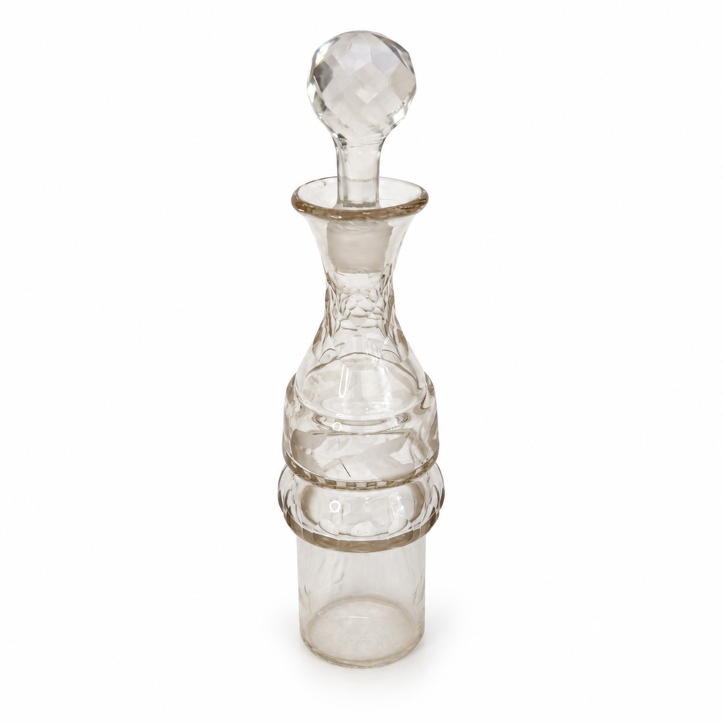 Antique Victorian Cruet Set, Silver-Plated, Etched Glass, Circa 1895