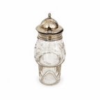 Antique Victorian Cruet Set, Silver-Plated, Etched Glass, Circa 1895