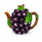 Vintage Lefton Majolica Style Grape Tea Service, Teapot, Creamer and Covered Sugar Bowl