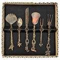 Vintage Florentine Six-Piece Serving Set in Original Box, Italy, 1950s