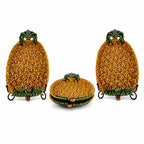 Set of Four Vintage Olfaire Majolica Pineapple Plates, Portugal — image 4