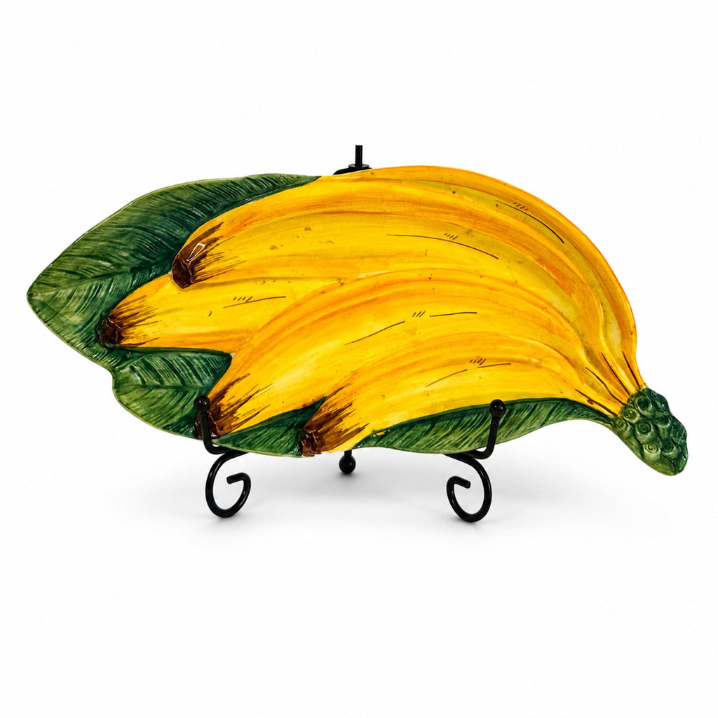 Vintage Italian Hand-Painted Ceramic Banana Serving Dish — image 3