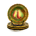 Hand-Painted French Majolica Fruit Plates Set by Sarreguemines, 1890 — image 4