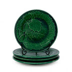 Set of Four Antique Majolica Salad Plates, Grape Vine Relief — image 2