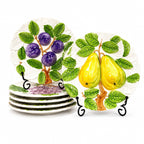 Italian Majolica Fruit Plates, Set of Five, Circa 1960s–1970s
