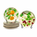 Antique French Saint-Clément Majolica Fruit Plates, Set of Ten, Circa 1900–1930