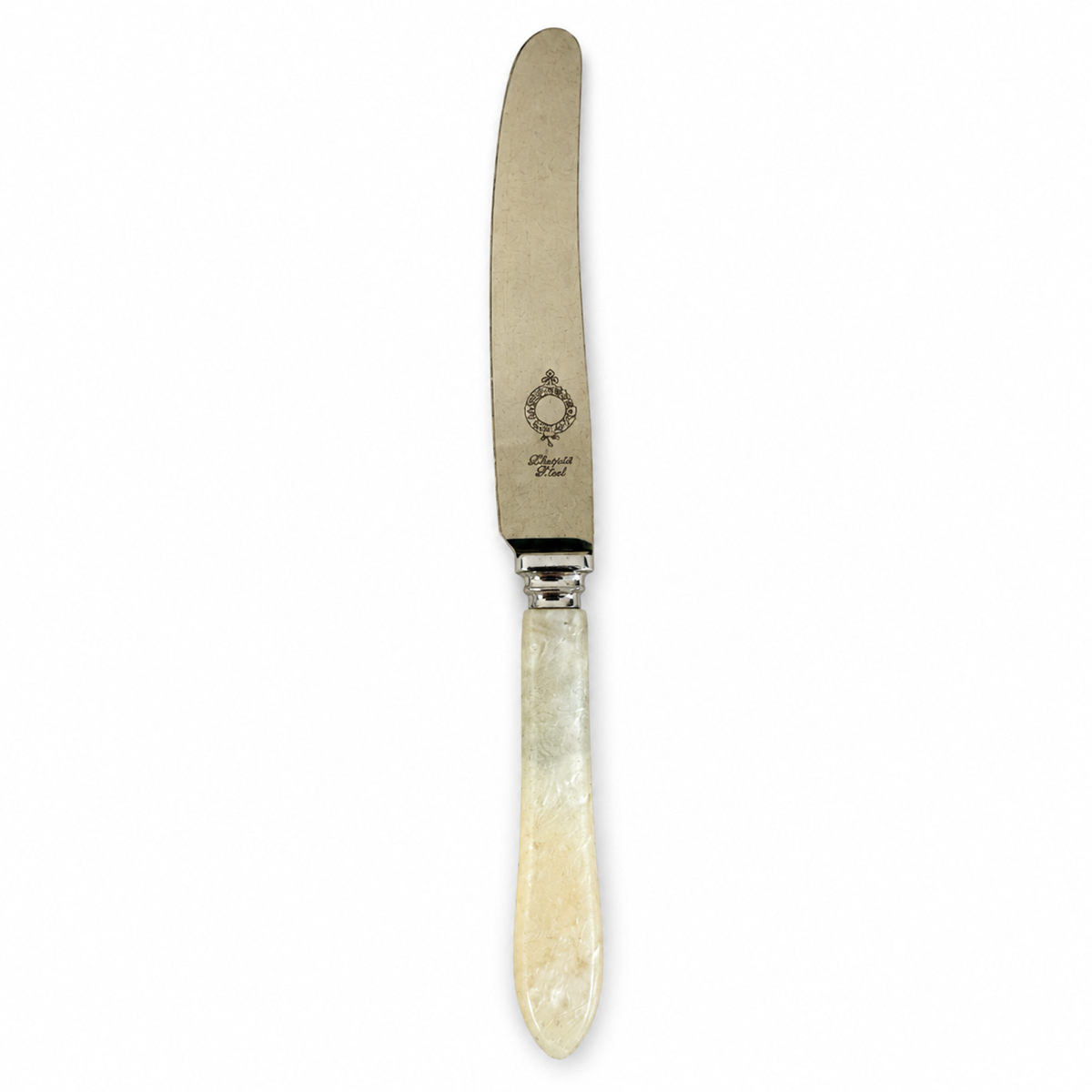 Vintage English Cutlery Set, 7-Piece Mother-of-Pearl Knives, Sheffield