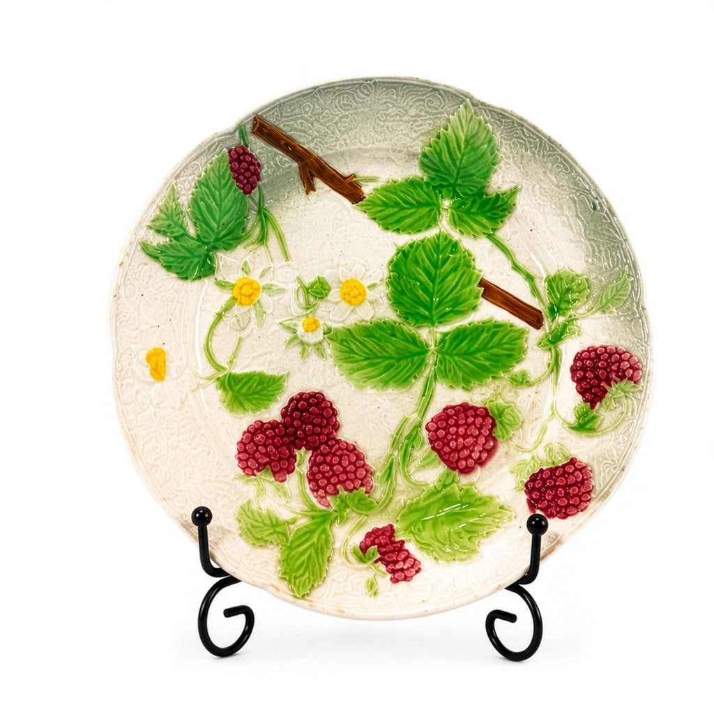 Set of Ten Antique French Majolica Plates by Saint-Clément, Circa 1910 — image 4