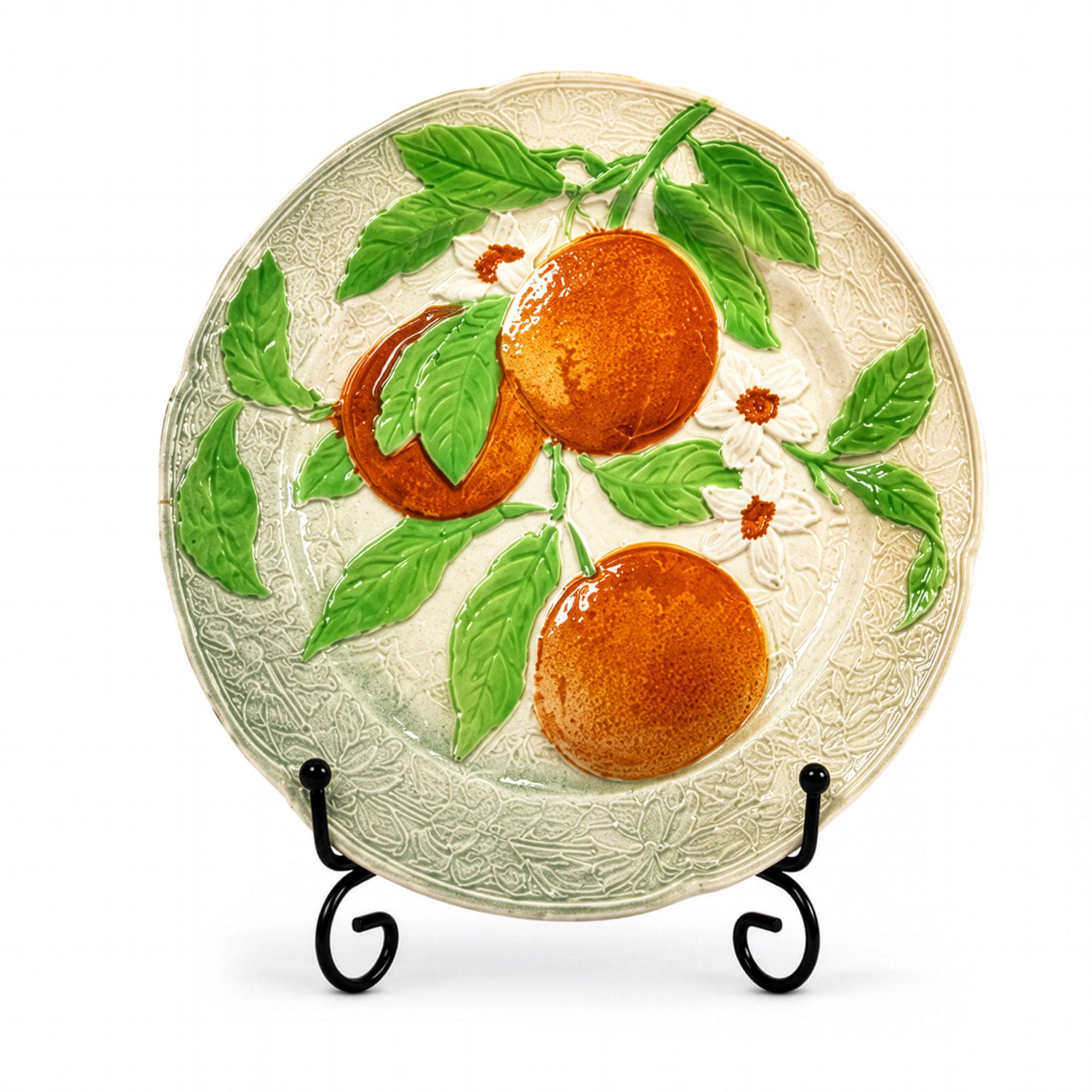 Set of Ten Antique French Majolica Plates by Saint-Clément, Circa 1910 — image 5