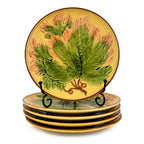 Antique German Majolica Grape Leaf Dessert Service, Circa 1900