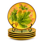 Antique German Majolica Grape Leaf Dessert Service, Circa 1900