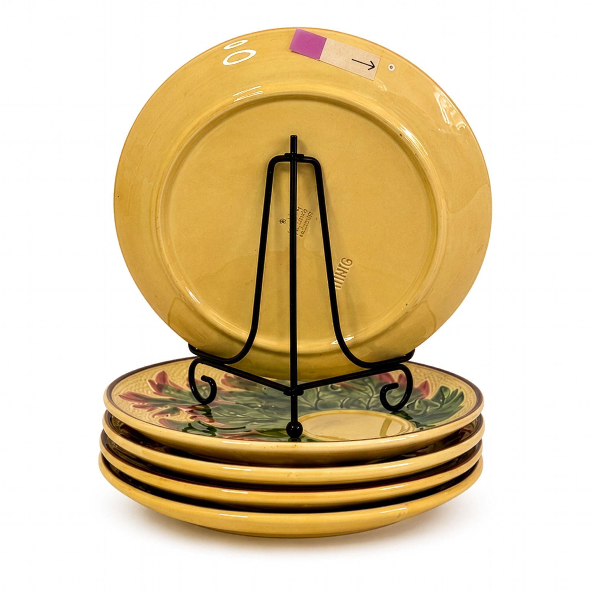 West German Majolica Snack Set with Cup and Snack Plates, Circa 1960 — image 6
