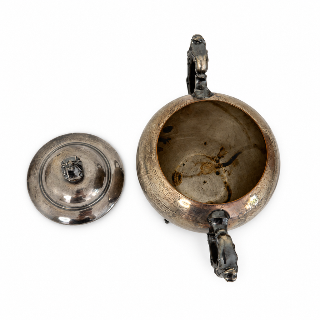 Antique Silver-Plated Copper Tea and Coffee Set, Eight-Piece, 1920