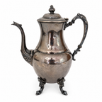 Antique Silver-Plated Copper Tea and Coffee Set, Eight-Piece, 1920