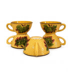 West German Majolica Snack Set with Cup and Snack Plates, Circa 1960 — image 9