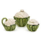 Fitz and Floyd Cauliflower Majolica Style Tea Set, 1983