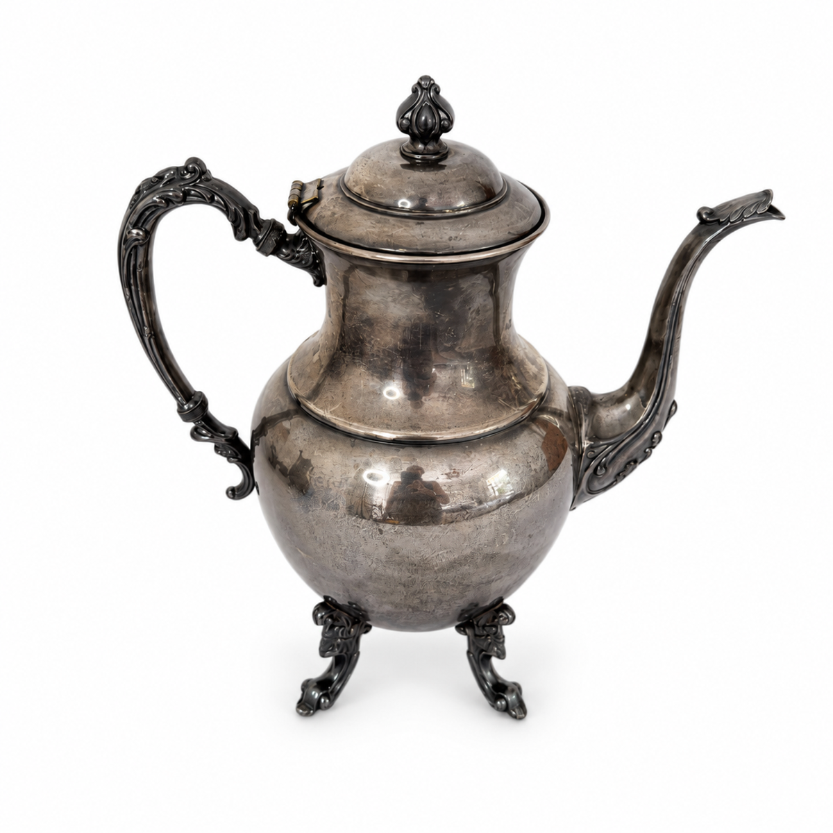 Antique Silver-Plated Copper Tea and Coffee Set, Eight-Piece, 1920