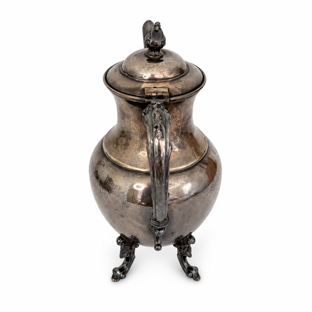 Antique Silver-Plated Copper Tea and Coffee Set, Eight-Piece, 1920