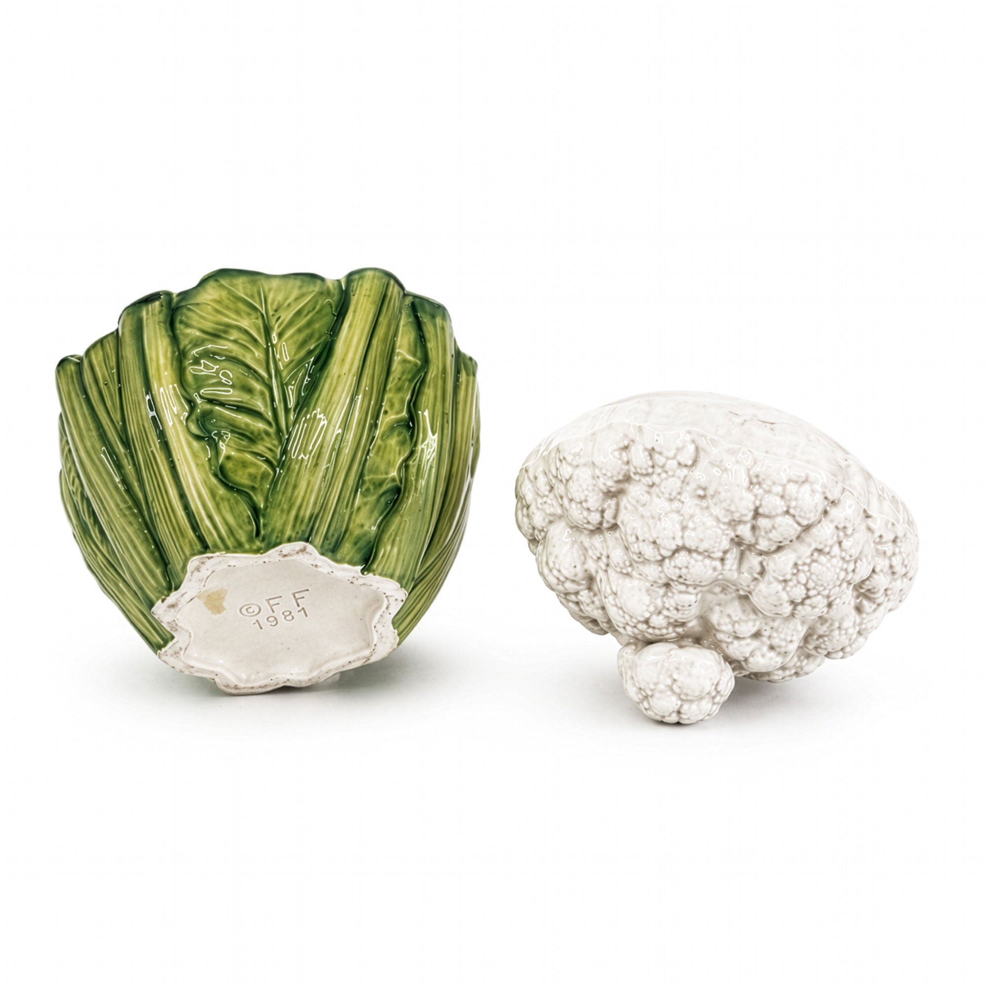Fitz and Floyd Cauliflower Majolica Style Tea Set, 1983