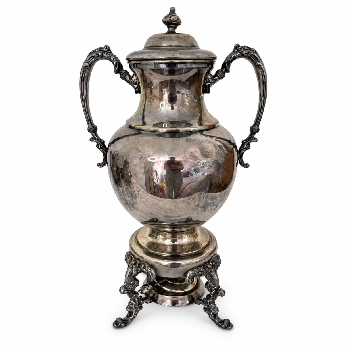 Antique Silver-Plated Copper Tea and Coffee Set, Eight-Piece, 1920