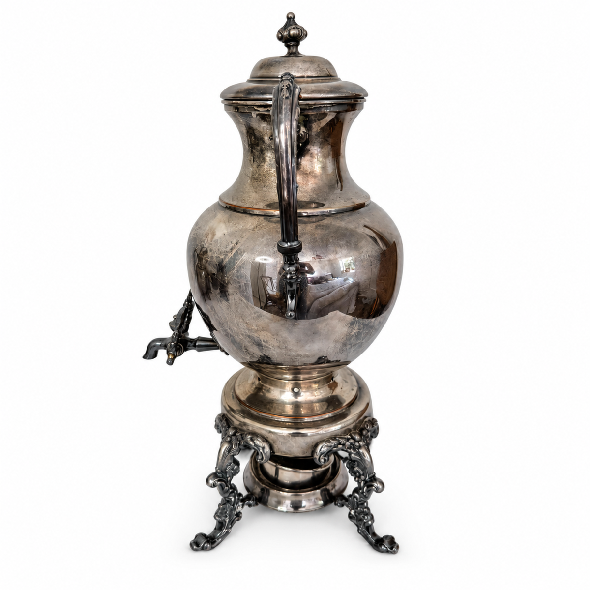 Antique Silver-Plated Copper Tea and Coffee Set, Eight-Piece, 1920