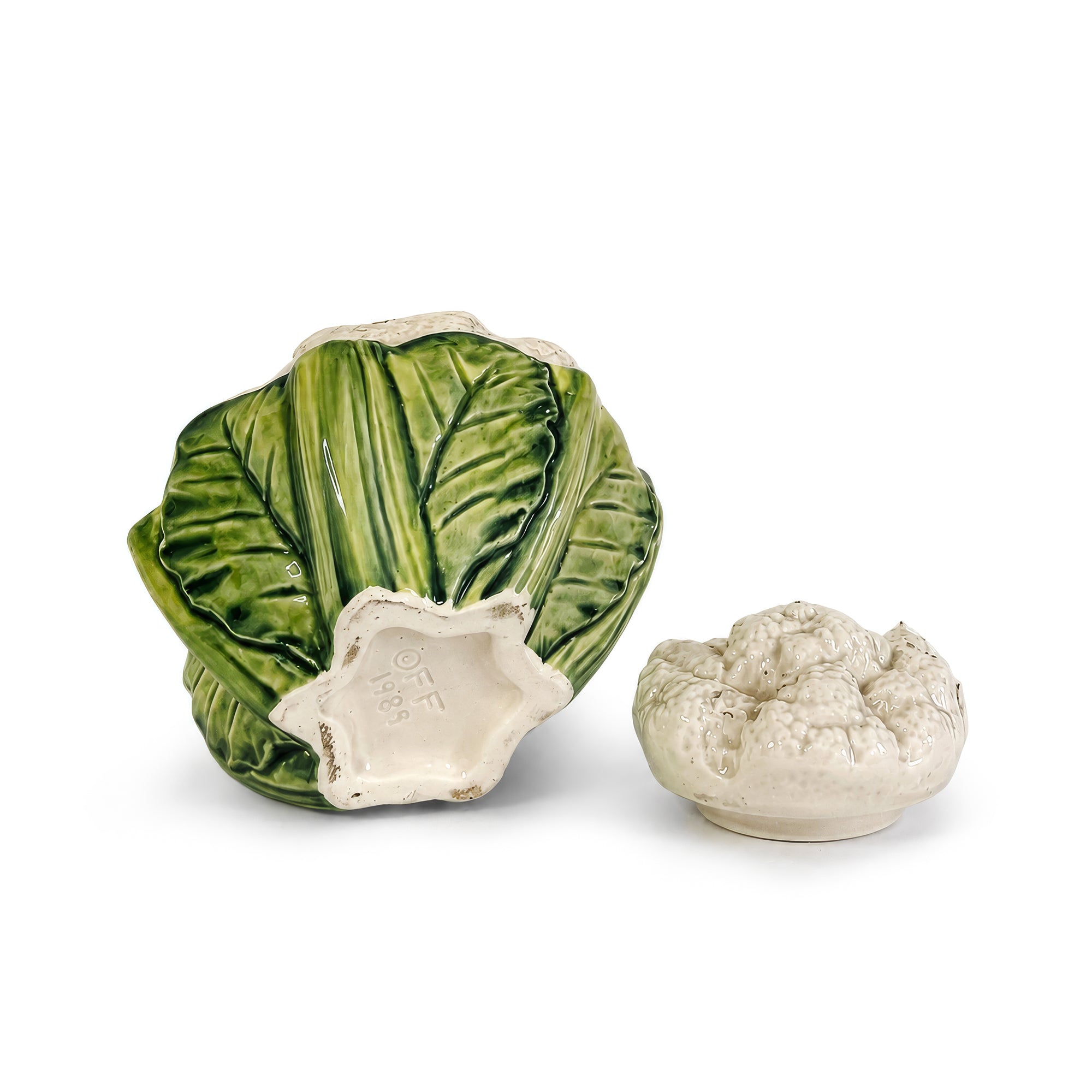 Fitz and Floyd Cauliflower Majolica Style Tea Set, 1983