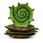 Mid-Century Green Majolica Seashell Plates, Set of Four, Italy, 1960 — image 2