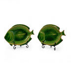 Mid-Century Green Majolica Seashell Plates, Set of Four, Italy, 1960 — image 6