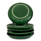 et of Six Zahner Keramik Green Glazed Pottery Plates, West Germany, Circa 1960s