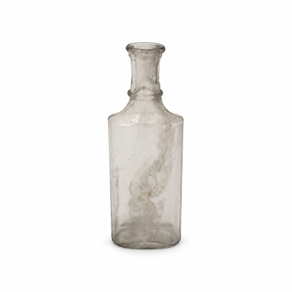 Collection of 24 Early 20th-Century Clear Glass Apothecary and Laboratory Bottles