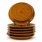 Set of Six French Lunéville Fondue Plates with Amber Glaze, 1960 — image 4