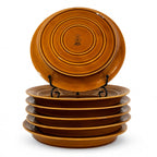 Set of Six French Lunéville Fondue Plates with Amber Glaze, 1960 — image 5
