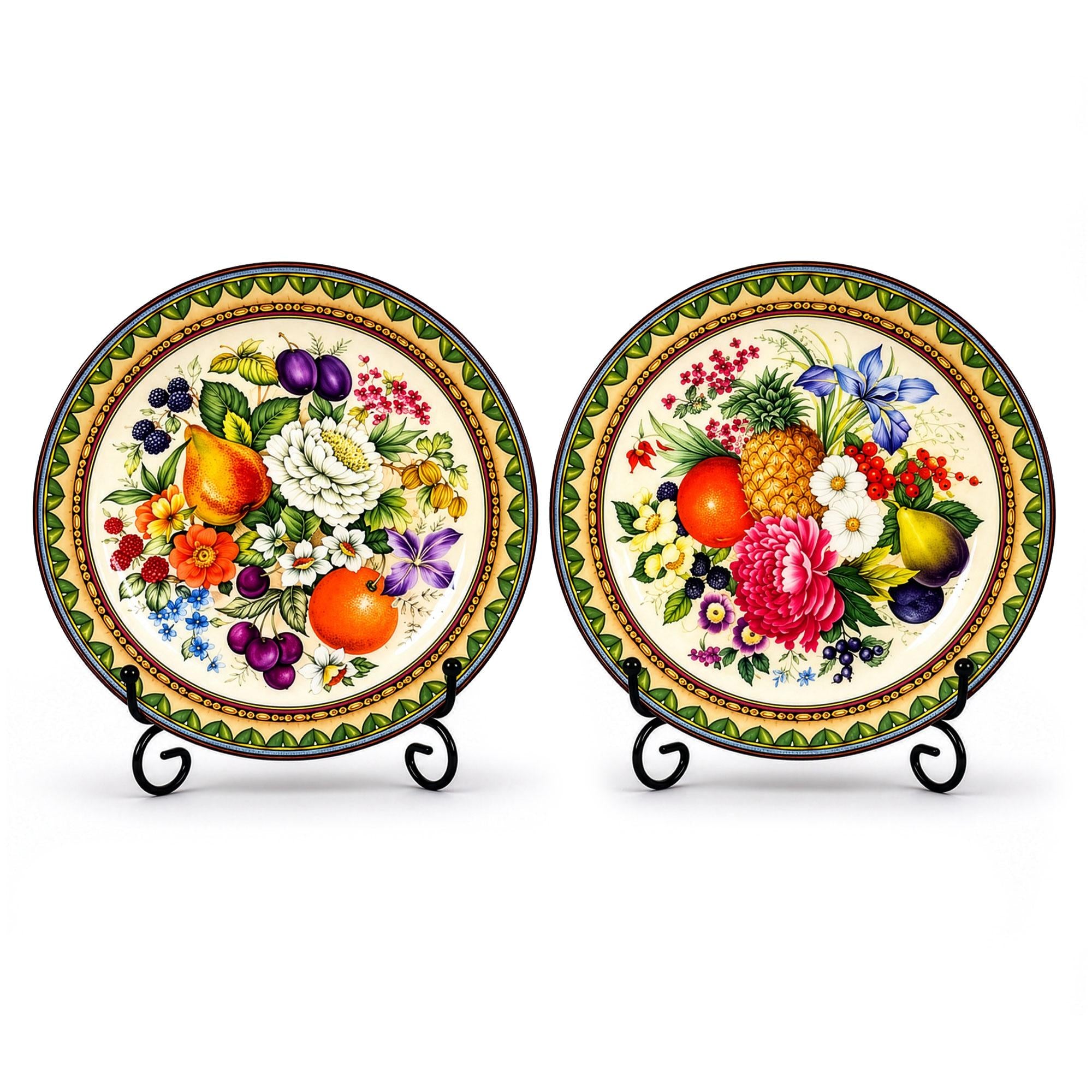 Kaiser Porzellan Dessert Plates, Floral & Fruit Design, Germany, 1970s — image 3