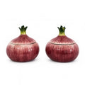 Pair of Fitz and Floyd Essentials Onion Form Covered Ceramic Jars