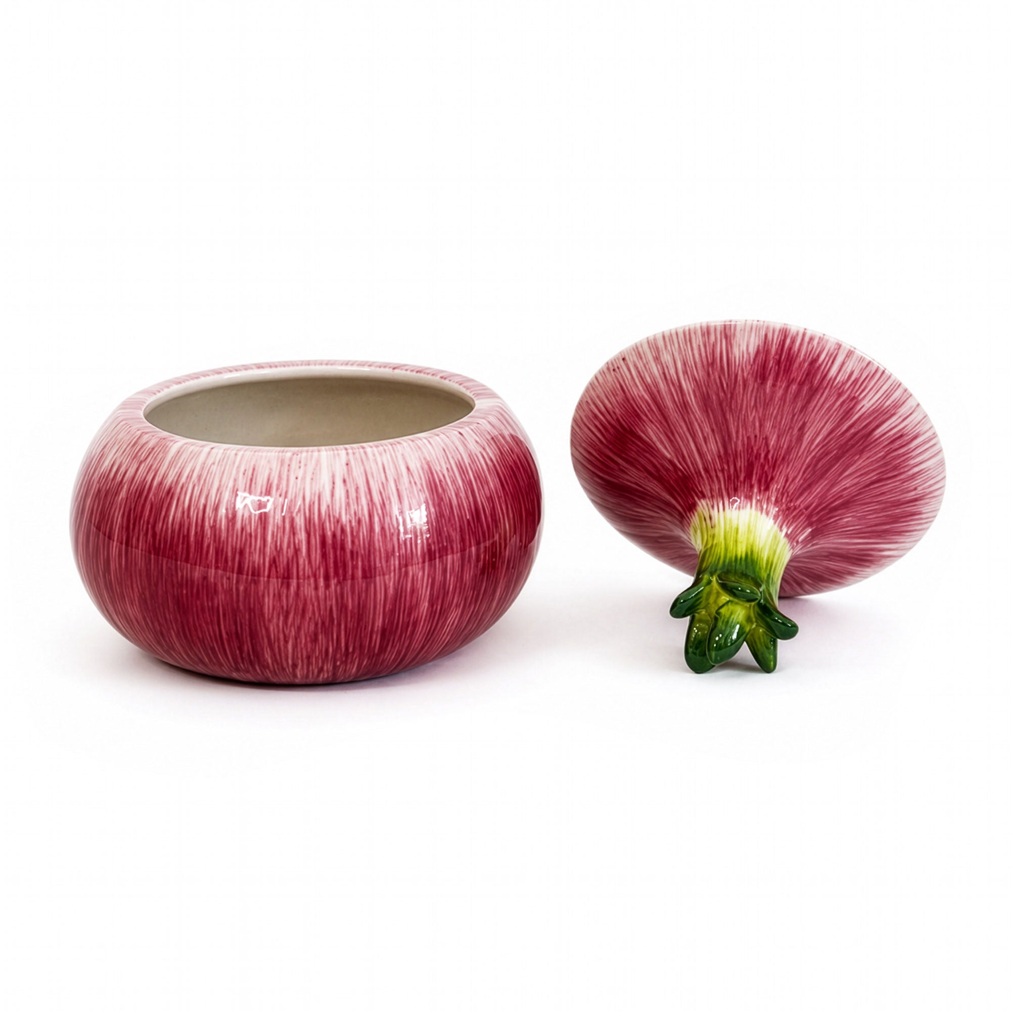 Pair of Fitz and Floyd Essentials Onion Form Covered Ceramic Jars