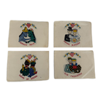 1940 Novelty Cocktail Napkins with Couples, Set of Eight