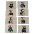 1940 Novelty Cocktail Napkins with Couples, Set of Eight