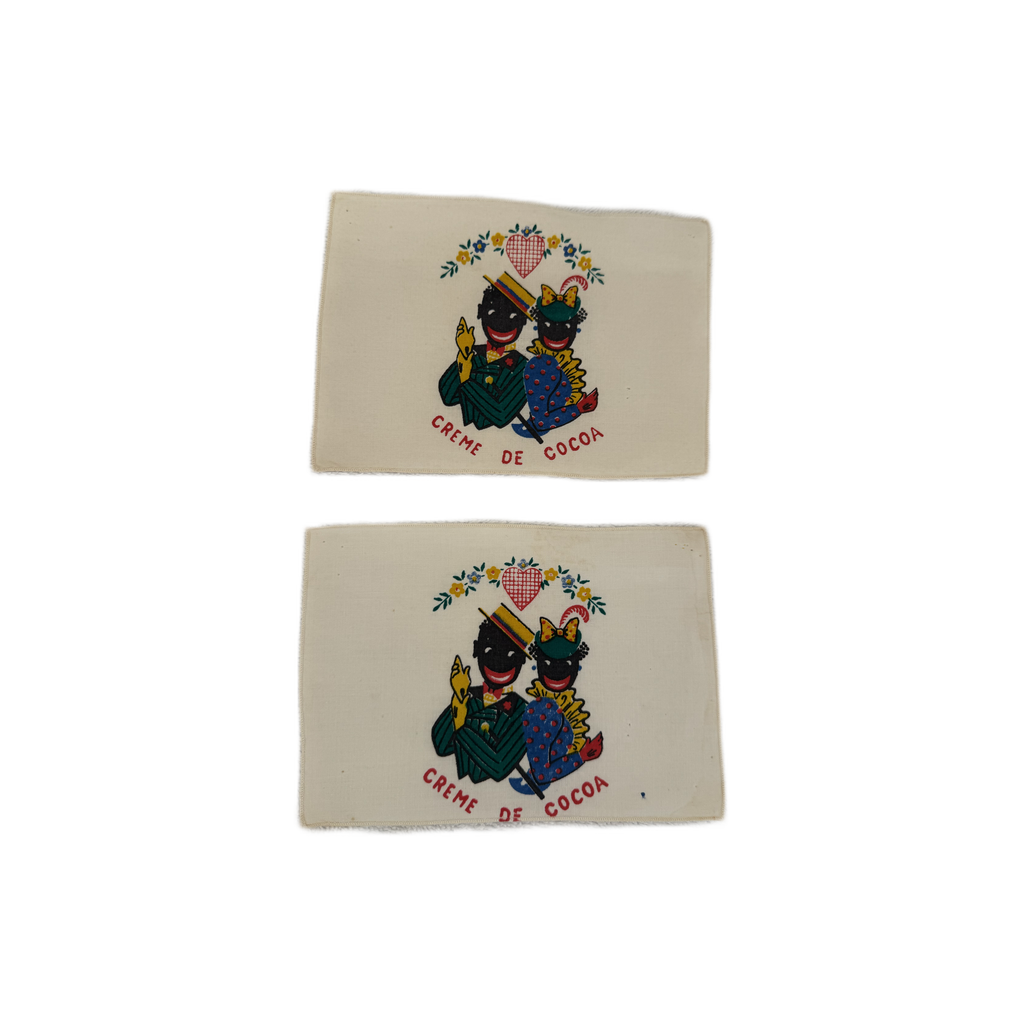 1940 Novelty Cocktail Napkins with Couples, Set of Eight