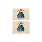 1940 Novelty Cocktail Napkins with Couples, Set of Eight