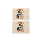 1940 Novelty Cocktail Napkins with Couples, Set of Eight